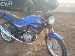 Motocicleta utilizada no assalto 