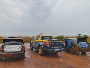 Polícia Militar Rodoviária apreende veículos com cigarros contrabandeados